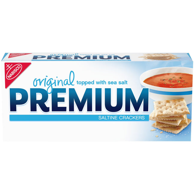 Premium Original Saltine Crackers, Lunch Snacks, 8 Oz