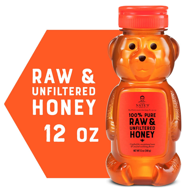 Nature Nate'S Honey: 100% Pure, Raw and Unfiltered Honey - 12 Fl Oz Gluten-Free Honey