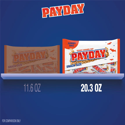 Payday Peanut Caramel Snack Size Halloween Candy, Jumbo Bag 20.3 Oz