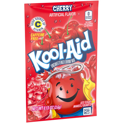 Kool-Aid Unsweetened Cherry Powdered Soft Drink Mix, 0.13 Oz Packet, Powders