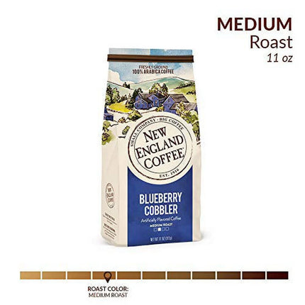 New England Coffee Blueberry Cobbler, Medium Roast, Ground Coffee, 11 Oz.