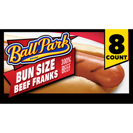 Ball Park Bun Length Beef Hot Dogs, 15 Oz, 8 Count
