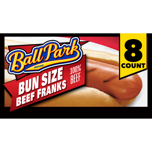 Ball Park Bun Length Beef Hot Dogs, 15 Oz, 8 Count