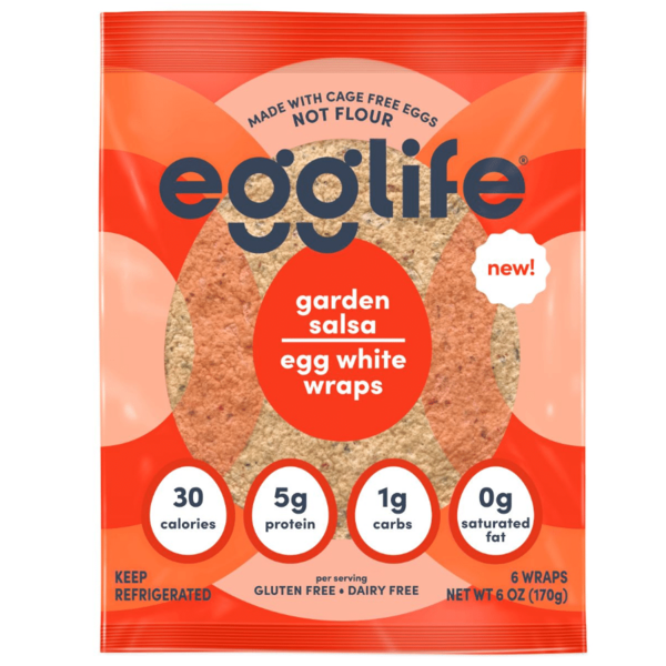 egglife garden salsa, egg white wraps 6 ct 6 oz