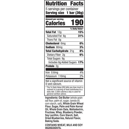 Nature Valley Crispy Creamy Wafer Bars, Blueberry, Whole Grain, 5 Bars, 6.5 Oz