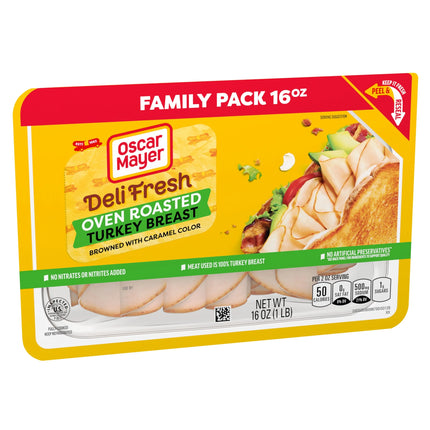Oscar Mayer Deli Fresh Oven Roasted Sliced Turkey Breast Deli Lunch Meat Family Size, 16 Oz Package