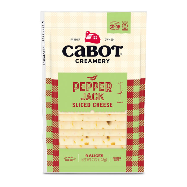 Cabot Creamery Pepper Jack Cheese Slices 7 Oz (Refrigerated)