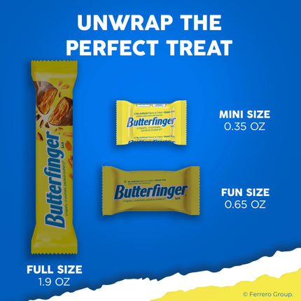 Butterfinger, Chocolatey, Peanut-Buttery, Individually Wrapped Fun Size Candy Bars, 10.2 Oz