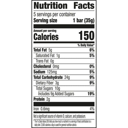 Nature Valley Soft Baked Sweet and Salty Bars, Salted Caramel, Whole Grain, 5 Bars, 6.2 Oz