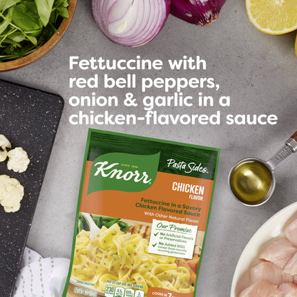 Knorr Pasta Sides Chicken Flavor Fettuccine Made with No Artificial Flavors, 4.3 Oz Pouch