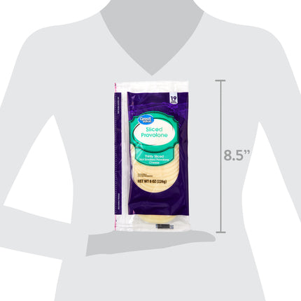 Great Value Provolone Deli Style Sliced Cheese, 8 Oz Package, 19 Slices