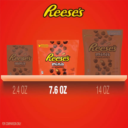 Reese'S Minis Milk Chocolate Unwrapped Peanut Butter Cups Candy, Bag 7.6 Oz