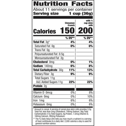 Cascadian Farm Organic Cinnamon Crunch Cereal, Family Size, 14.5 Oz