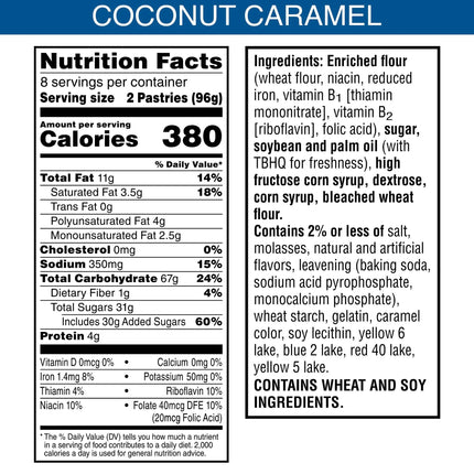 Pop-Tarts Frosted Coconut Caramel Toaster Pastries, Breakfast Foods, Shelf-Stable, 27 Oz (16 Count)