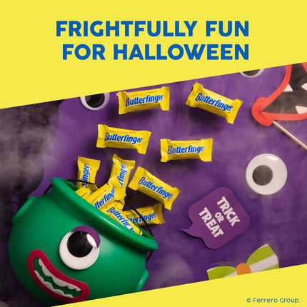 Butterfinger, Chocolatey, Peanut-Buttery, Individually Wrapped Fun Size Candy Bars, Halloween Candy, 10.2 Oz