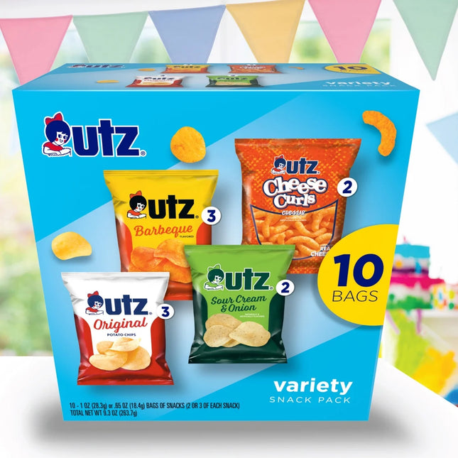 Utz Snack Pack, Variety Pack, Potato Chips, 1 Oz, 10 Count