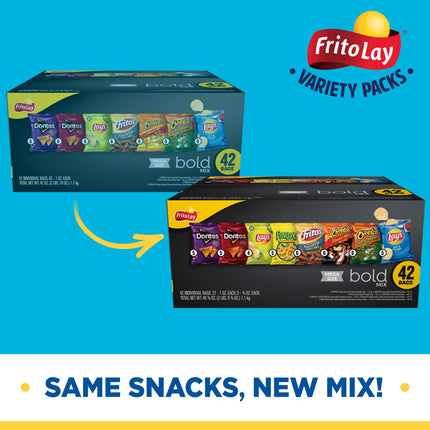 Frito Lay Bold Mix Chips Variety Pack, Mega Size, 42 Count