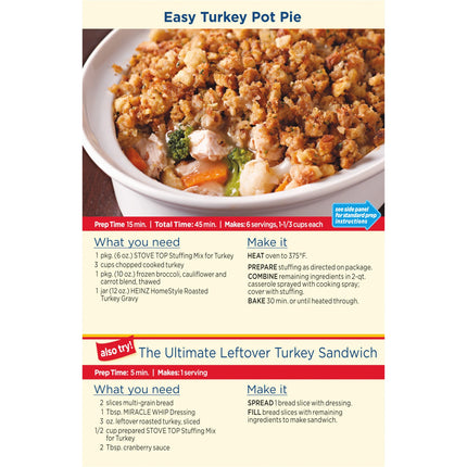 Stove Top Turkey Stuffing Mix Side Dish, 6 Oz Box