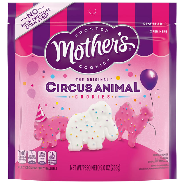 Mother'S Original Circus Animal Cookies, 1 Resealable Bag, 9 Oz