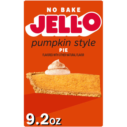 Jell-O No Bake Pumpkin Style Pie Dessert Kit with Filling Mix & Crust Mix, 9.2 Oz Box