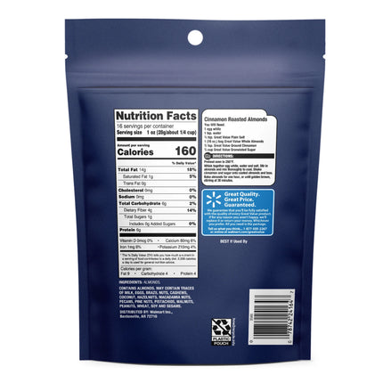 Great Value Whole Almonds, 16 Oz