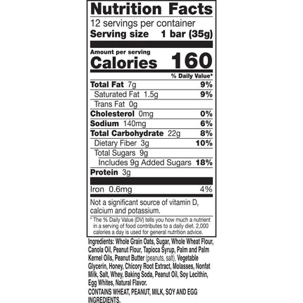 Nature Valley Soft Baked Oatmeal Squares, Peanut Butter, 12 Bars, 14.88 Oz