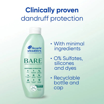 Head and Shoulders BARE Soothing Hydration Dandruff Shampoo, 13.5 Oz