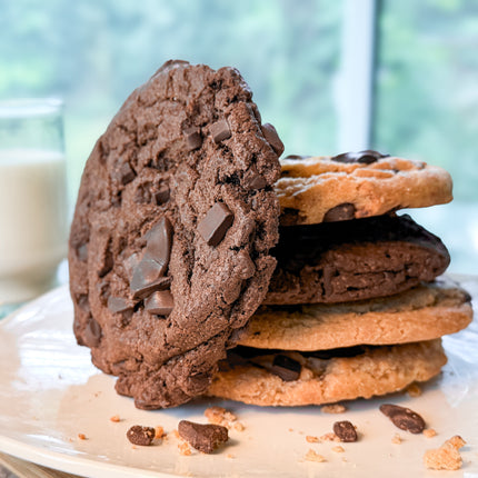 King Krumb Decadent Chocolate Chunk and Triple Chocolate Fudge Bakery Cookies, 11Oz, 2 Count, Baked, Ready to Eat