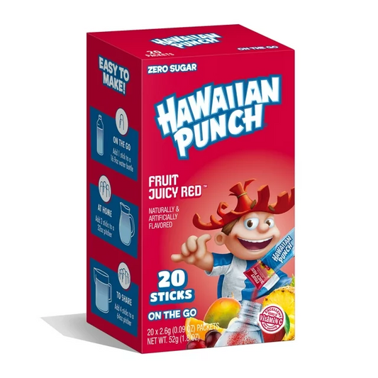 Hawaiian Punch Fruit Juicy Red, on-the-Go Packets, Powdered Drink Mix, 20 Count