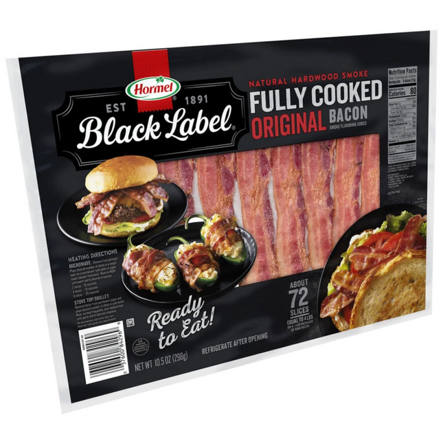 Hormel Black Label Fully Cooked Bacon (10.5 oz., 72 ct.)