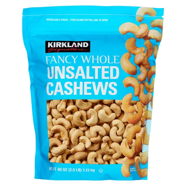 KS Fancy Fancy Whole Cashews, Unsalted, 2.5 lbs.