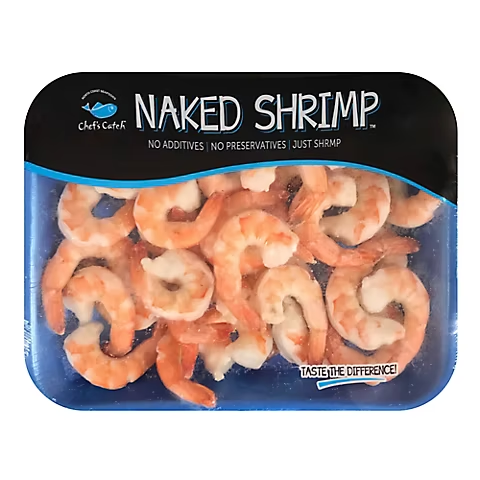 Naked Jumbo Cooked Shrimp 16-20 CT NO SHELLS 1.4 LBS OZ ( TAIL ON)