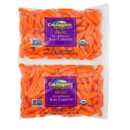 Organic Peeled Carrots, 2 lbs, 2-count  4 lbs