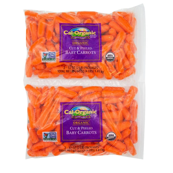 Organic Peeled Carrots, 2 lbs, 2-count  4 lbs