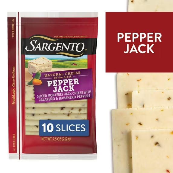 Sargento Sliced Pepper Jack Natural Cheese, 10 slices