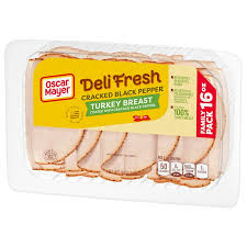 scar Mayer Deli Fresh Cracked Black Pepper Sliced Turkey Breast Family Size, 16 oz