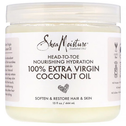 SHEA MOISTURE 100% Extra Virgin Coconut Oil Head to Toe Nourishing Hydration 15 oz