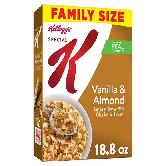 Kellogg's Special K Vanilla and Almond Cold Breakfast Cereal, Family Size, 18.8 oz