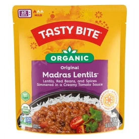 Tasty Bite Organic Madras Lentils,  Vegetarian, 10 oz