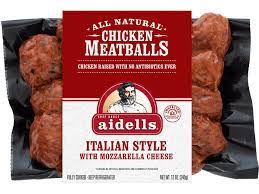 AIDELLS CHICKEN MEATBALLS (Italian Style w/ Mozzarella Cheese)