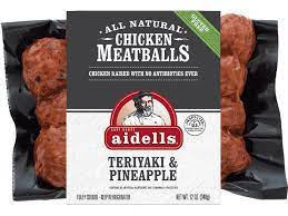 AIDELLS CHICKEN MEATBALLS (Teriyaki & Pineapple),