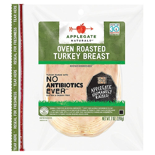 APPLEGATE Naturals Oven Roasted Turkey Breast Sliced, 7 oz