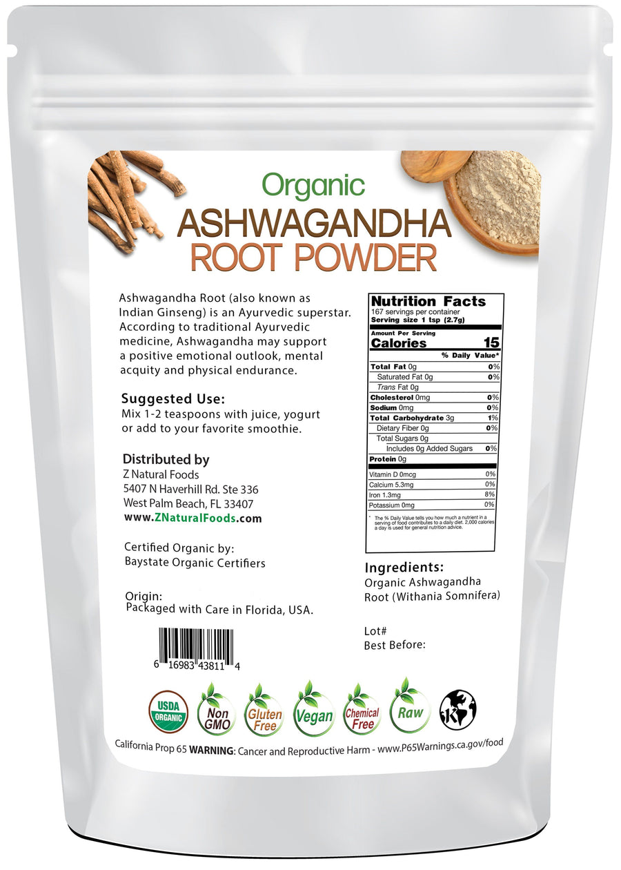 Z Natural Foods ASHWAGANDHA ROOT POWDER - ORGANIC