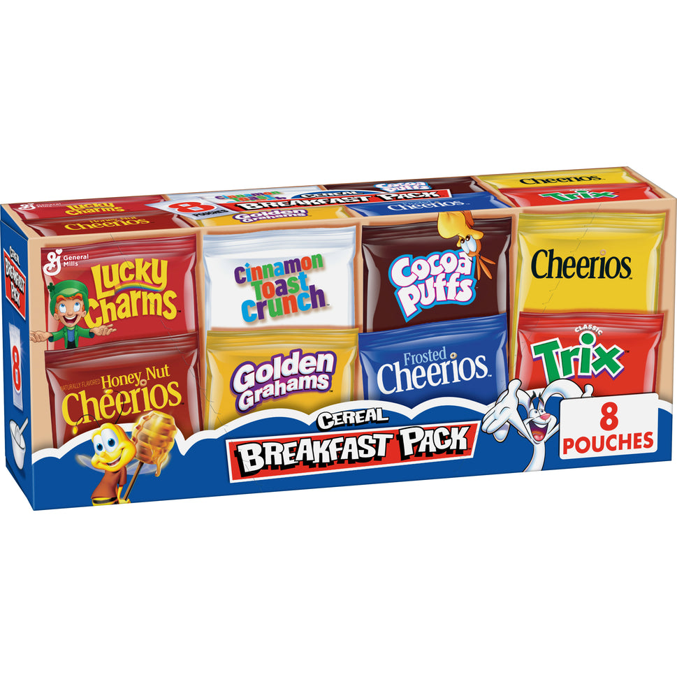 Breakfast Pack Cereal Multi-Pack With 8 Varieties, 9.14 oz