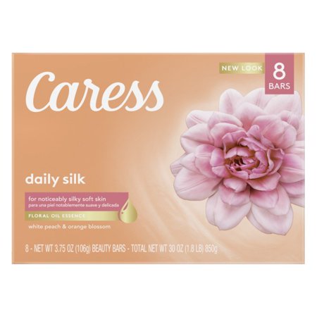 Caress Daily Silk Beauty Bar Soap for Dry Skin 3.75 oz 8 Bars