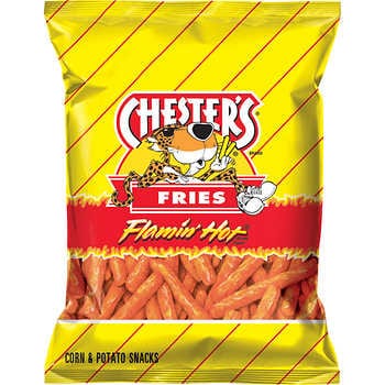Chester Fries Chips Flamin Hot 1.75 oz 64 ct  112 oz