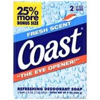 Coast Fresh Scent Soap, 2-Bar Packs
