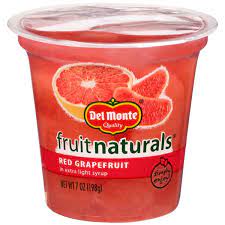 DEL MONTE FRUIT NATURALS RED GRAPEFRUITS IN EXTRA LIGHT SYRUP 7 OZ