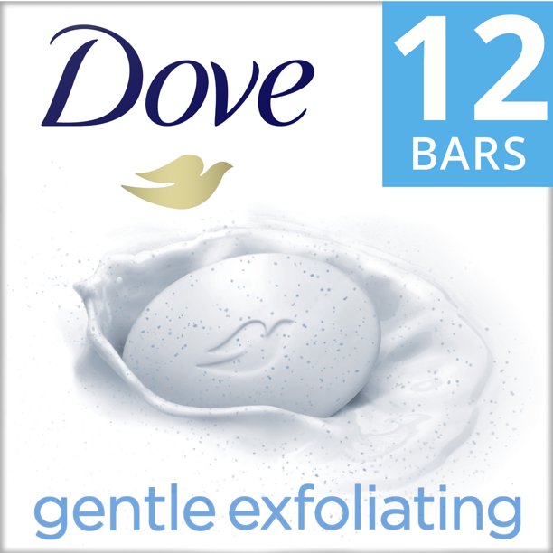 DOVE GENTLE EXFOLIATING BEAUTY BAR FOR RENEWED SKIN 12/ 4 OZ ea.