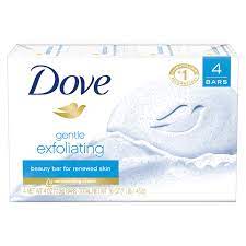 DOVE GENTLE EXFOLIATING BEAUTY BAR FOR RENEWED SKIN 8/ 4 OZ ea.